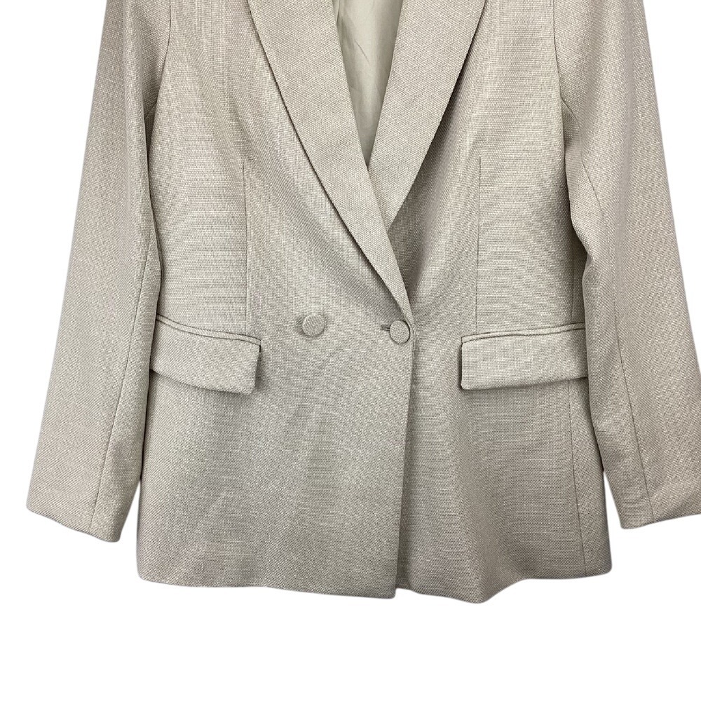 House of‎ Harlow 1960 Blazer Size Medium Beige Double Breasted Business Casual - Picture 3 of 8